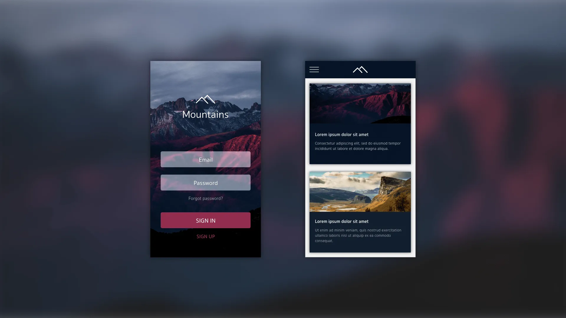 Mountains App (Web / App)