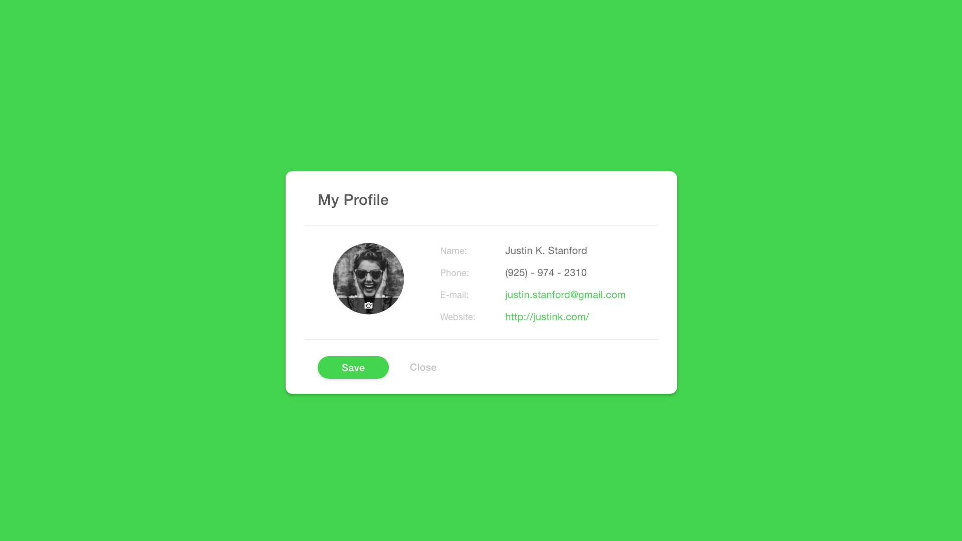 My Profile UI (Web / App)