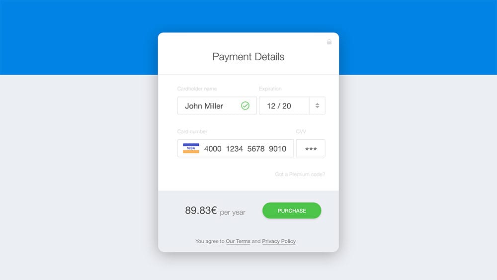 Payment Form UI (Web / App)